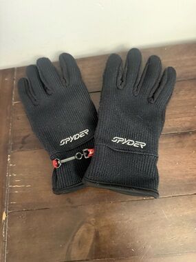 Spyder Black Winter Grip Gloves Ski Snowboard Cold Weather Unisex